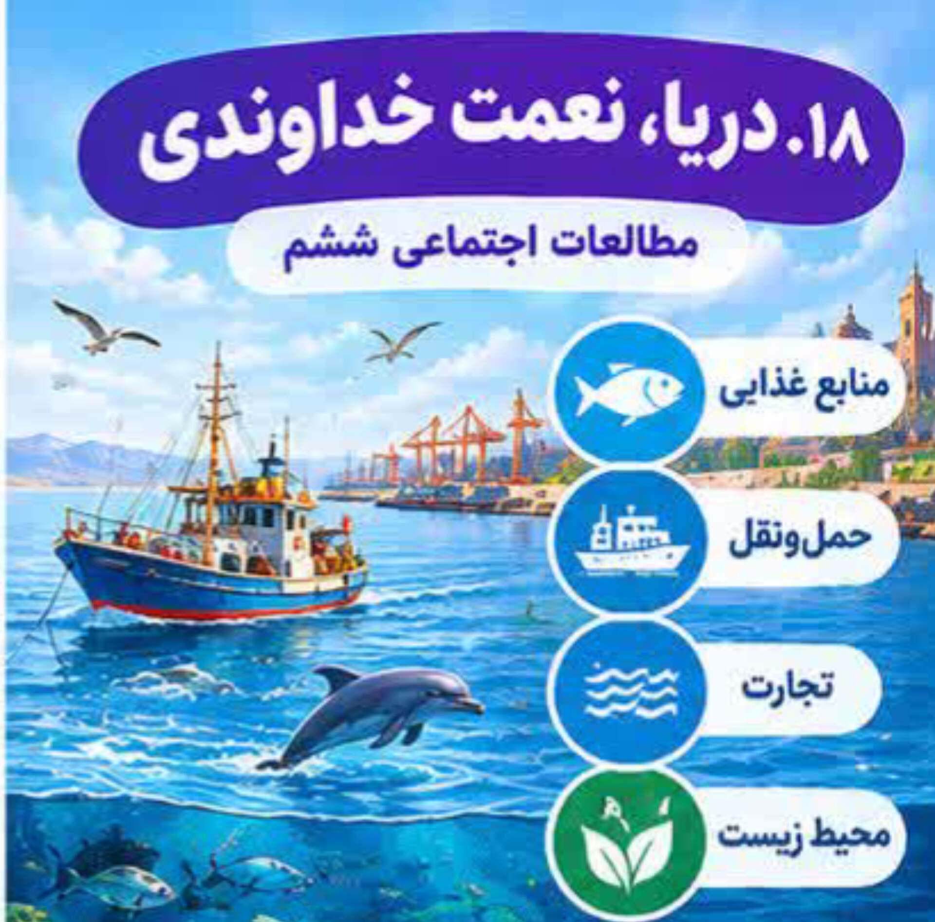درس ۱۸ | دریا، نعمت خداوندی